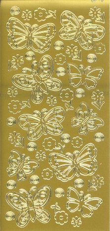 Konturensticker gold, Schmetterlinge